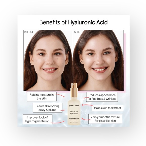 new Grace & Stella ㋛ Hydrating Hyaluronic Acid Serum ㋛ Full Size ㋛ Fresh in Box - Picture 5 of 16